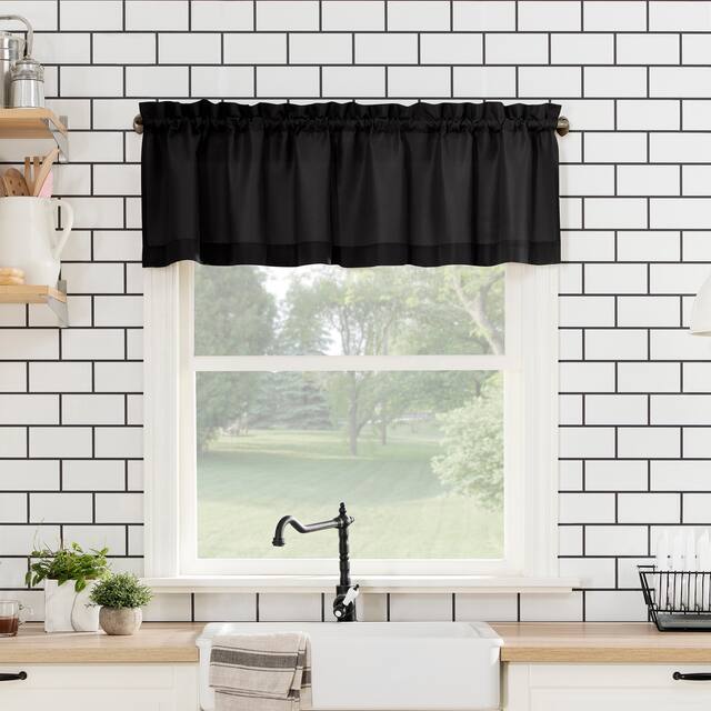 No. 918 Martine Microfiber Semi-Sheer Rod Pocket Kitchen Curtain Valance and Tiers Set
