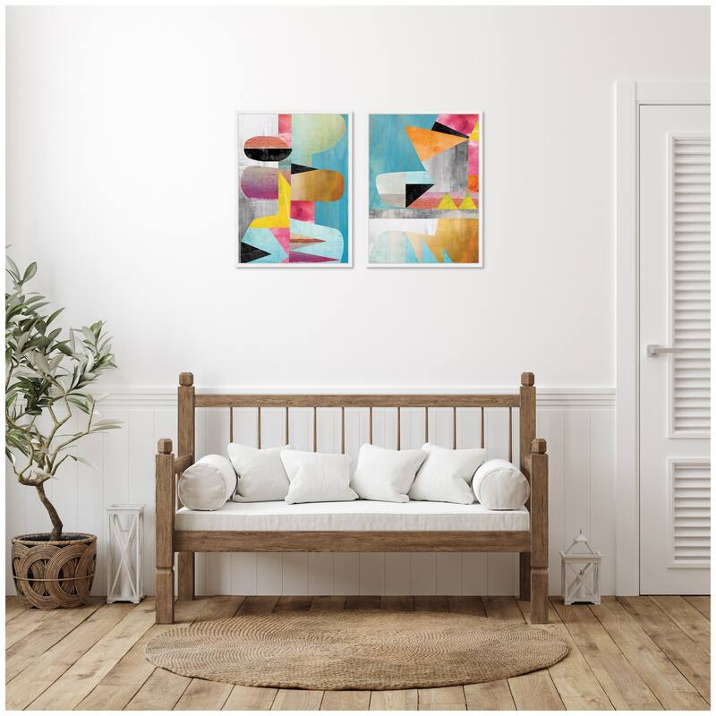 Kate and Laurel NC Objet 1 & 2 2 Piece Framed Canvas Wall Art Set by Nikki Chu