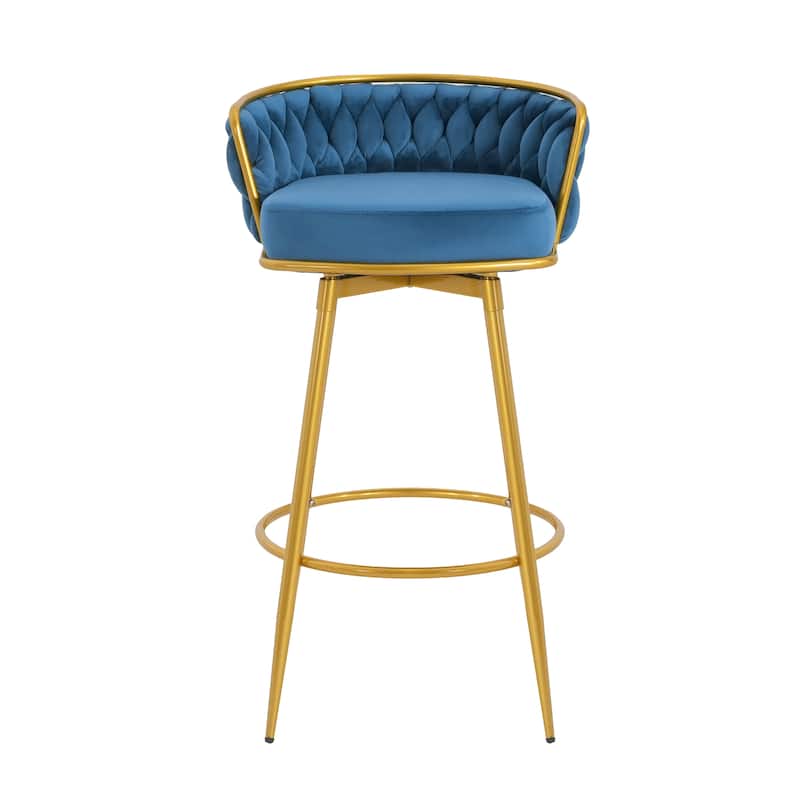 Christopher Knight Home - Lila Modern Gold Finish Swivel Counter Height Bar Stools (Set of 2 )