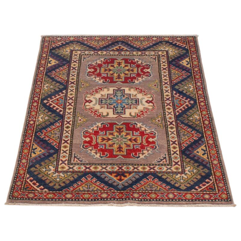 ECARPETGALLERY Hand-knotted Uzbek Ghazni Taupe Wool Rug - 3'3 x 4'9