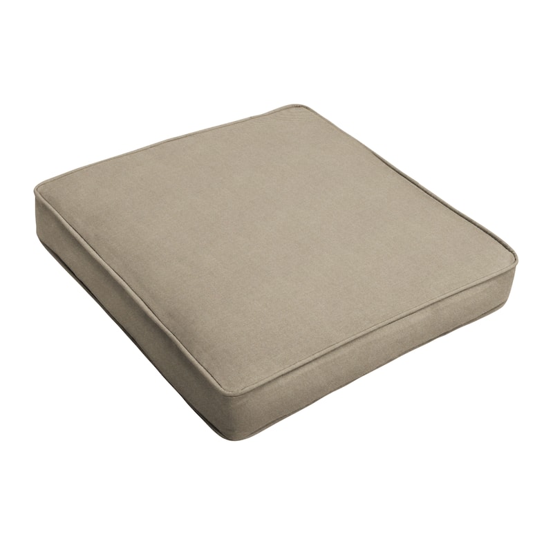 Humble + Haute Valencia Solid Sunbrella Indoor/ Outdoor Corded Chair Cushion, Set of 2 - canvas taupe