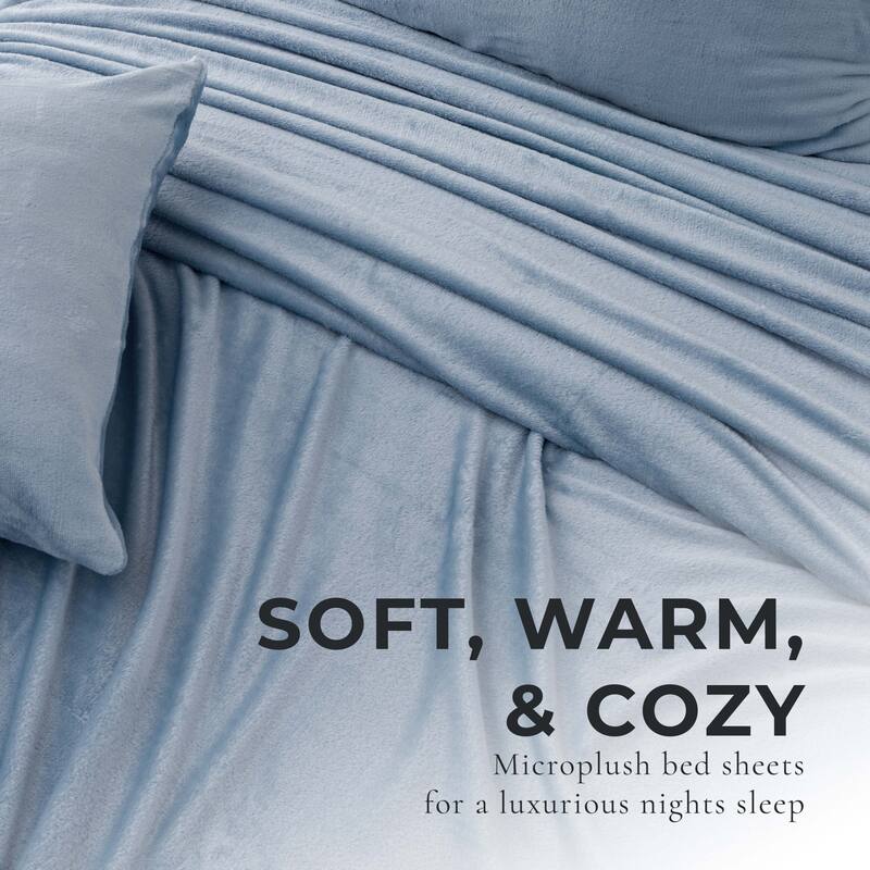 Great Bay Home Extra Soft Cozy Velvet Plush Solid Bed Sheet Set