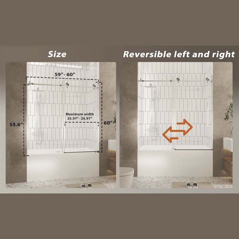 60x60 Inch Frameless Shower Door