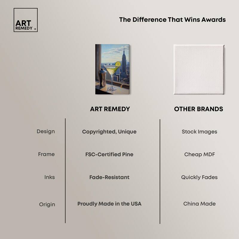 Classy Drink in NYC Canvas by Art Remedy, Gallery Wrapped