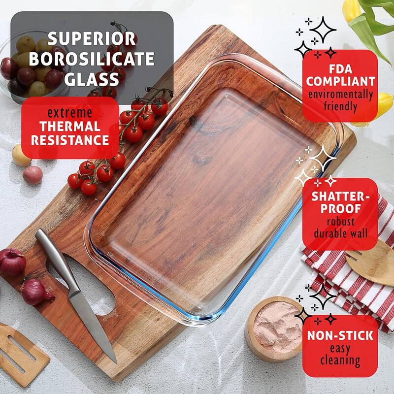 7-Pack Glass Food Storage Containers with Lids, Baking Pans Set