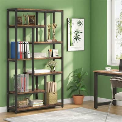 Industrial 10-Shelf Bookcase