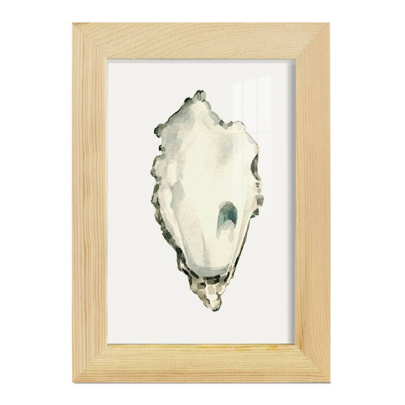 Neutral Oyster Study IV -Framed Print w/glass-Cherry Red