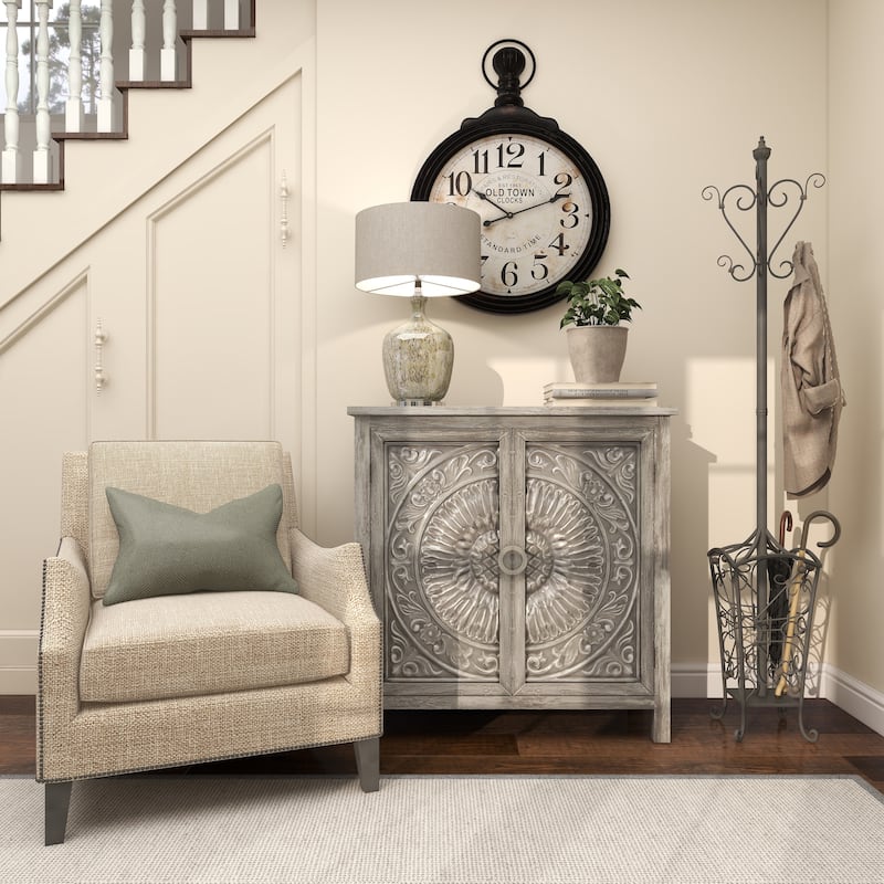Black Metal Vintage Style Coat Rack with Scroll Designs