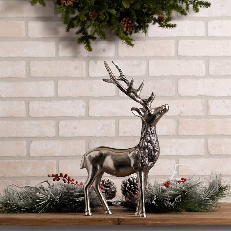 Reindeer Christmas Figurine - 17.5" - Silver