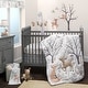 preview thumbnail 4 of 3, Bedtime Originals Deer Park White/Gray Woodland Animals Baby Fitted Crib Sheet