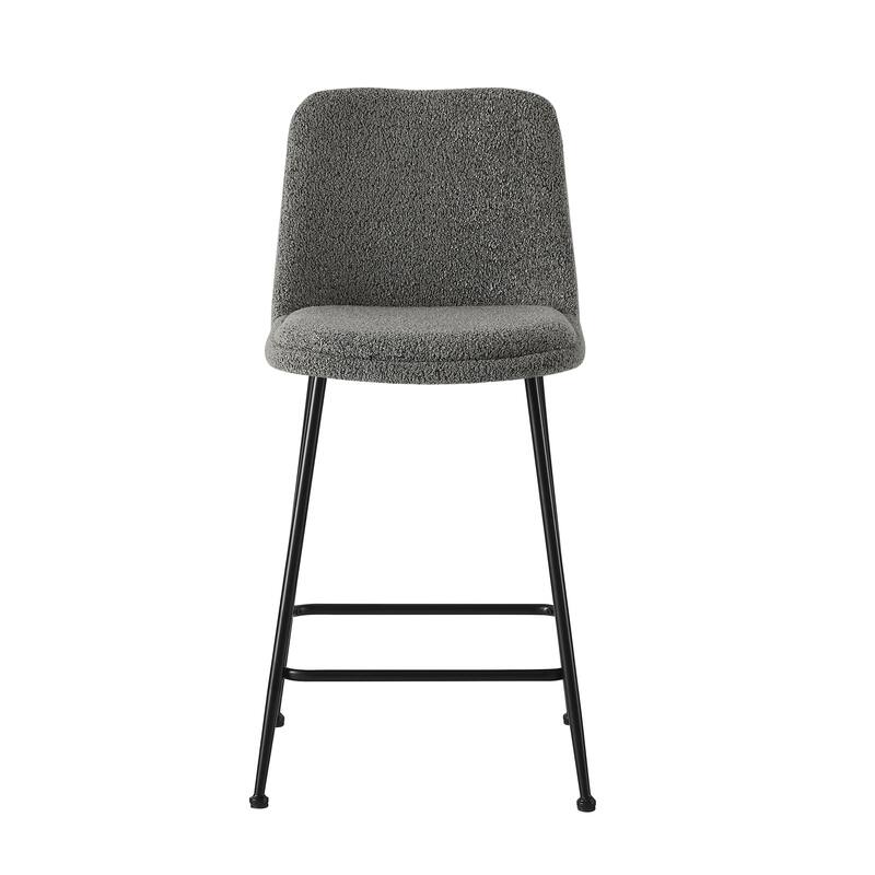 Porthos Home Teo Fabric Armless Counter Stools with Steel Legs, Set of 2