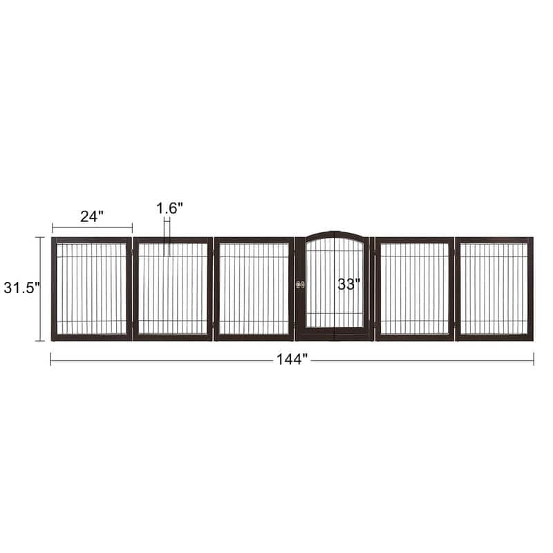 Unipaws Pet Playpen for Dogs, Freestanding 6 Panels Dog Gate