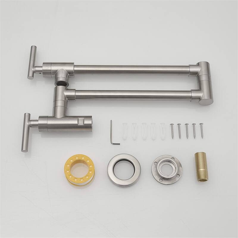Wall-Mount Pot Filler - 304SS, with Swing Arms, Commercial Grade