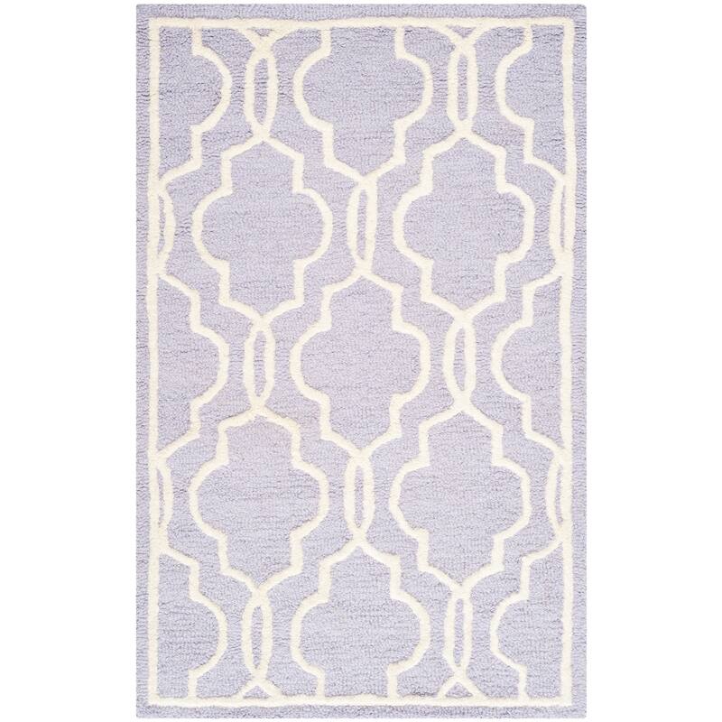 SAFAVIEH Handmade Cambridge Philine Geometric Wool Rug - 2'6" x 4' - Lavander/Ivory