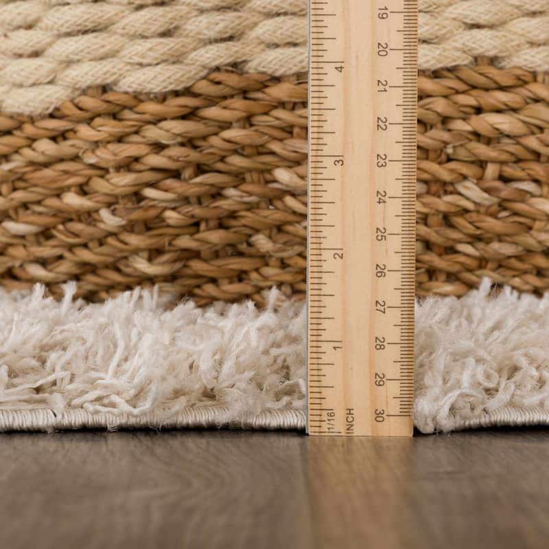Hauteloom Zahur Living Room, Bedroom Area Rug - High Pile - Beige - 5'3" x 7'3"