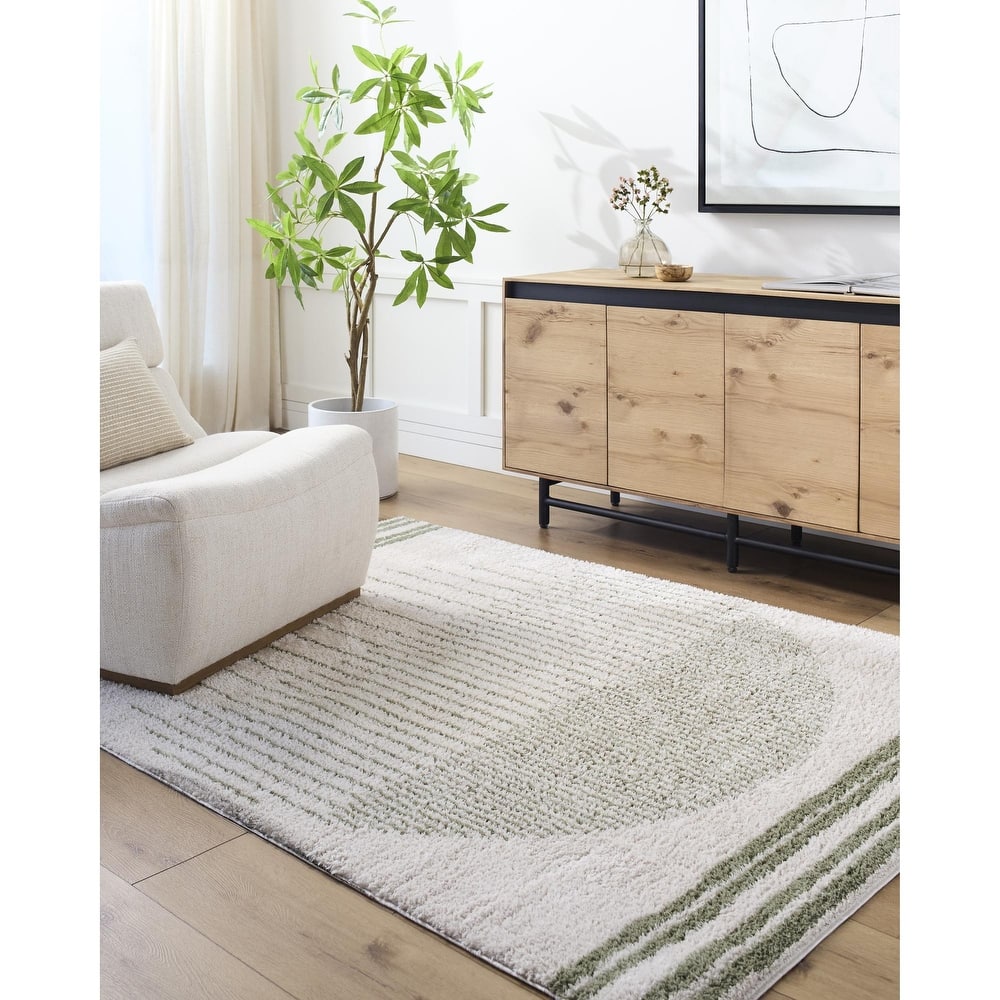Livabliss Fossay Shag Global Stripe Washable Area Rug