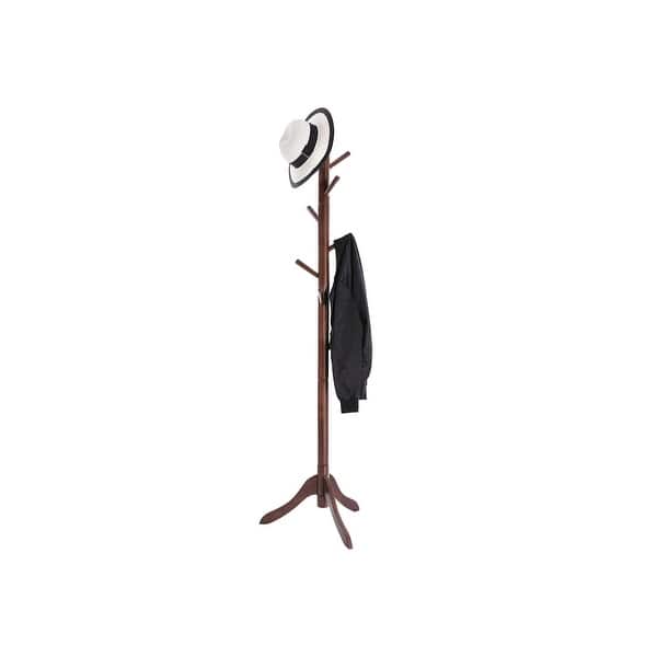 VASAGLE Coat Rack Free Standing, Wooden Hall Tree Coat Hat Tree Coat