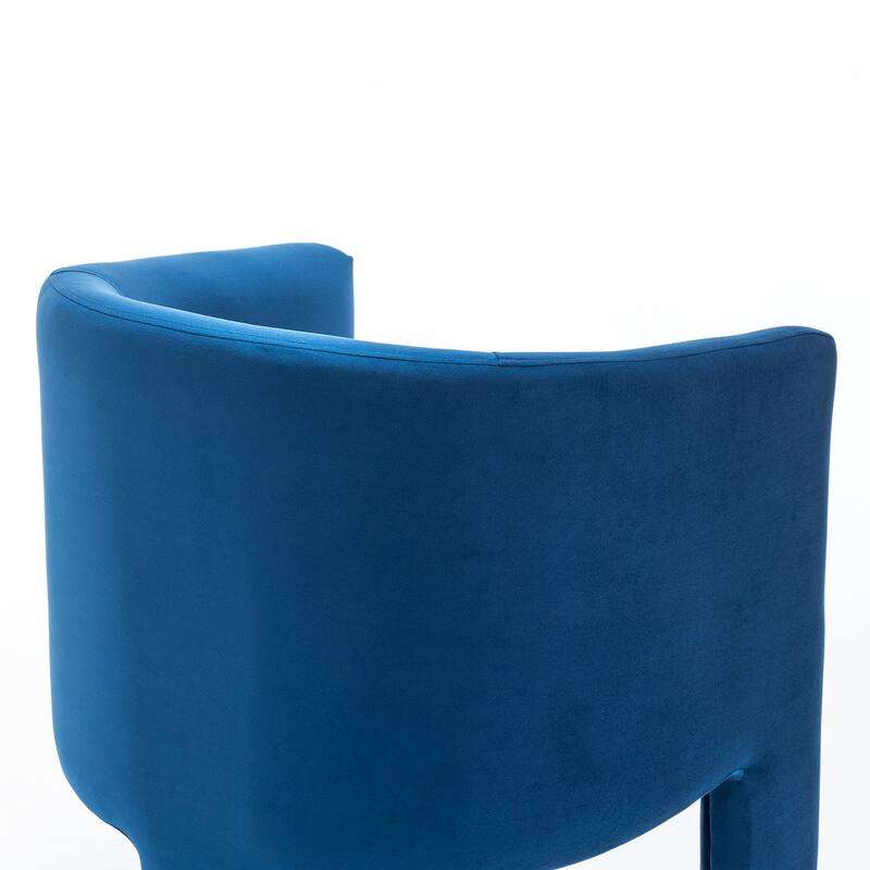 SEYNAR Modern Velvet Accent Chair, Upholstered Barrel Chair with Unique Solid Base for Living Room Soft Club Chair Set of 2