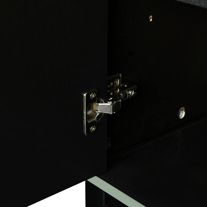 4-Door Cabinet with Aluminum Handles & Adjustable Shelves for Study Room & Office Storage Solutions