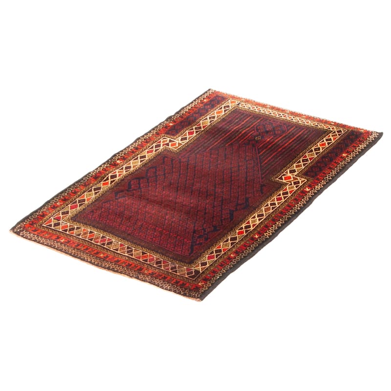 Teimani Burgundy Rug 2'11" x 4'9" - 2'11 x 4'9