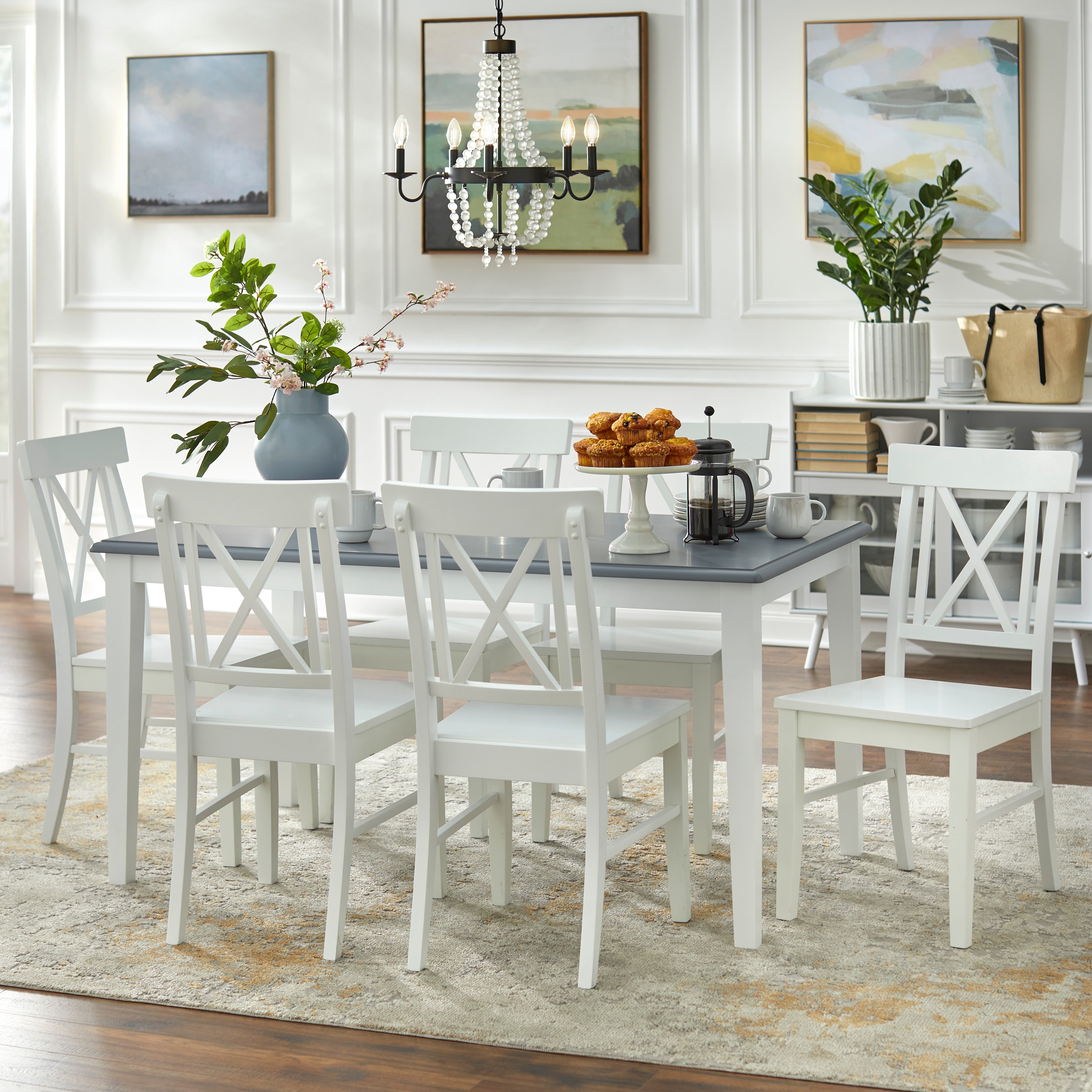 7 piece farmhouse dining set best sale
