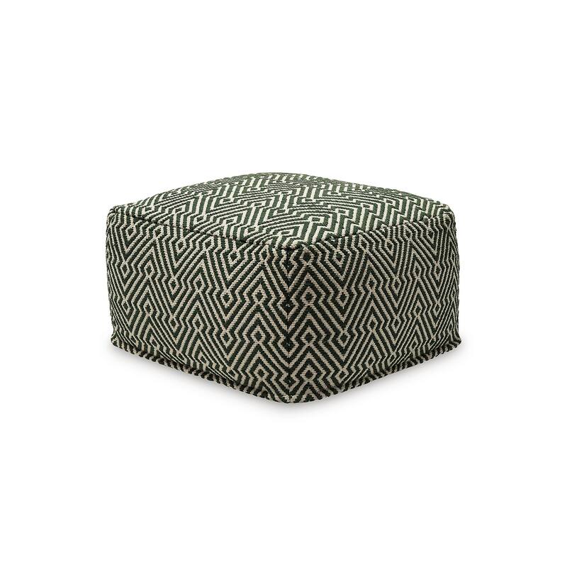 Signature Design by Ashley Abacy Green/Ivory Pouf
