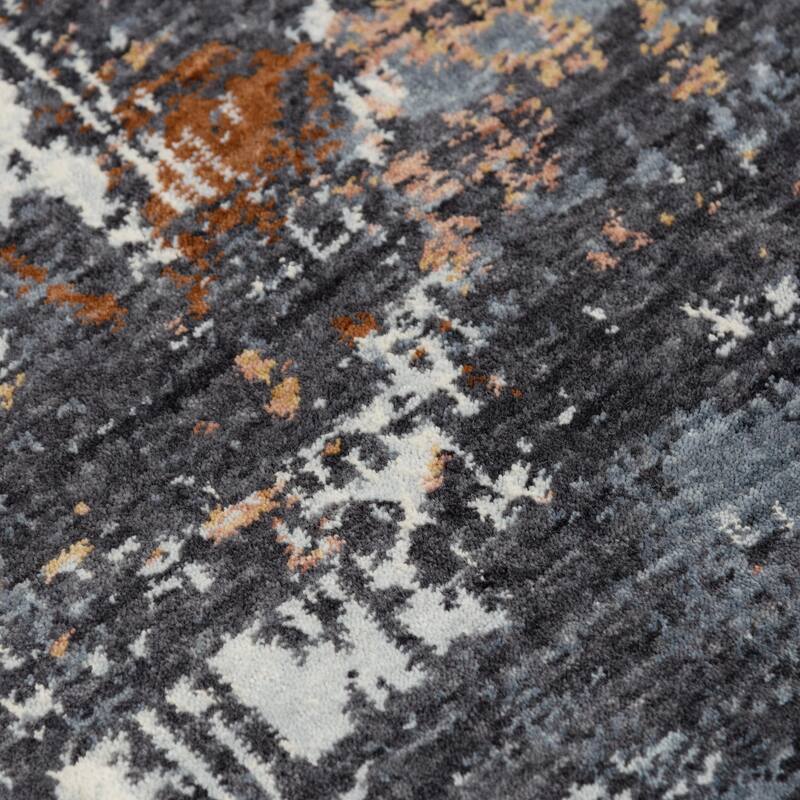 Alora Decor Lake Transitional Blue Recycled Polyester Area Rug