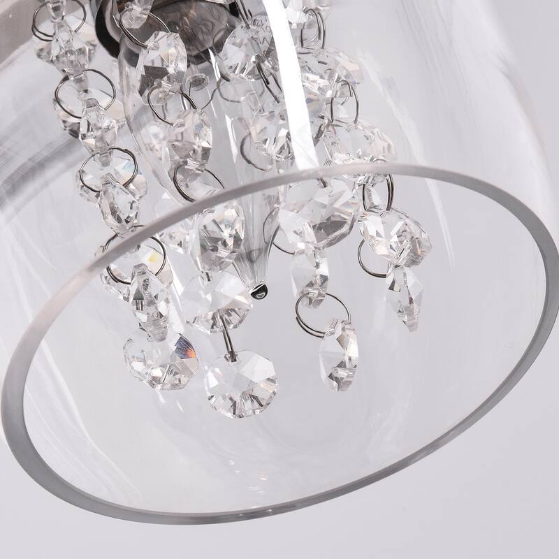Modern 1/3-Light Linear Clear Glass Island Pendant Light for Dining Room