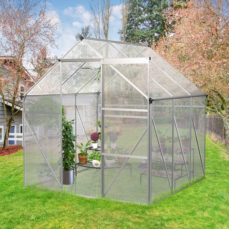 Greenhouse Raised Base and Anchor Aluminum Heavy Duty Walk-in Greenhouses