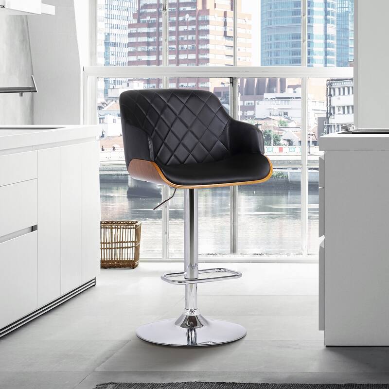 Randy Contemporary Adjustable Barstool - Black