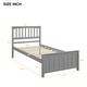 preview thumbnail 4 of 10, Grey Wood Platform Bed Twin Size Platform Bed