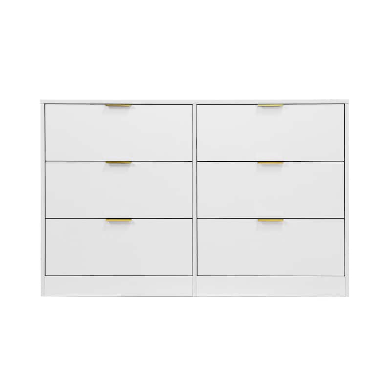 Simply Modern 6-Drawer Dresser, Chest of Drawers for Bedroom, Living Room, Hallway, and Entryway - Large Storage Cabinet
