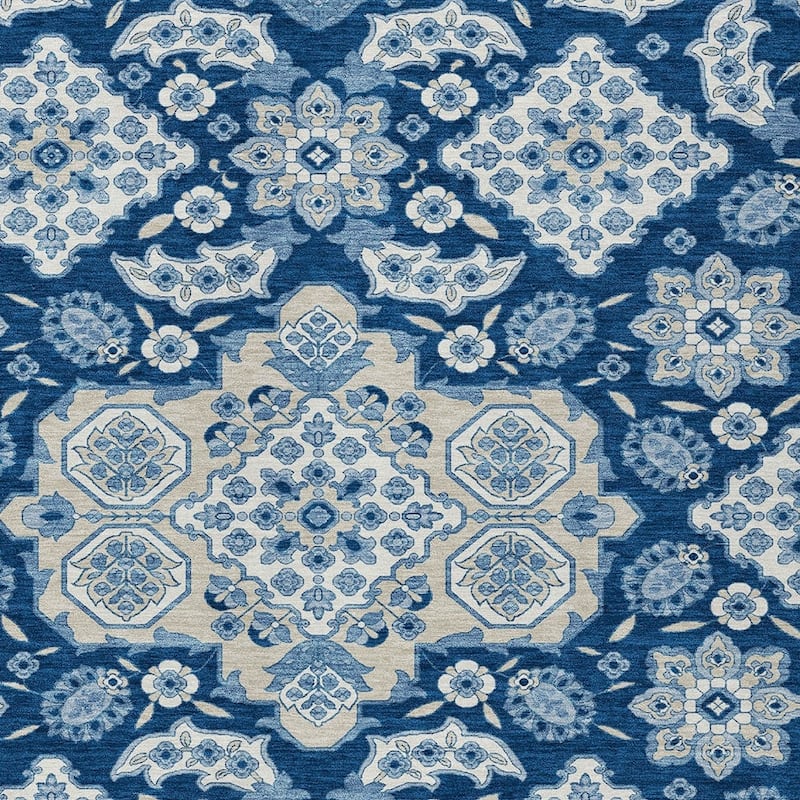 HomeRoots Medallion Traditional Rectangle Outdoor Rug