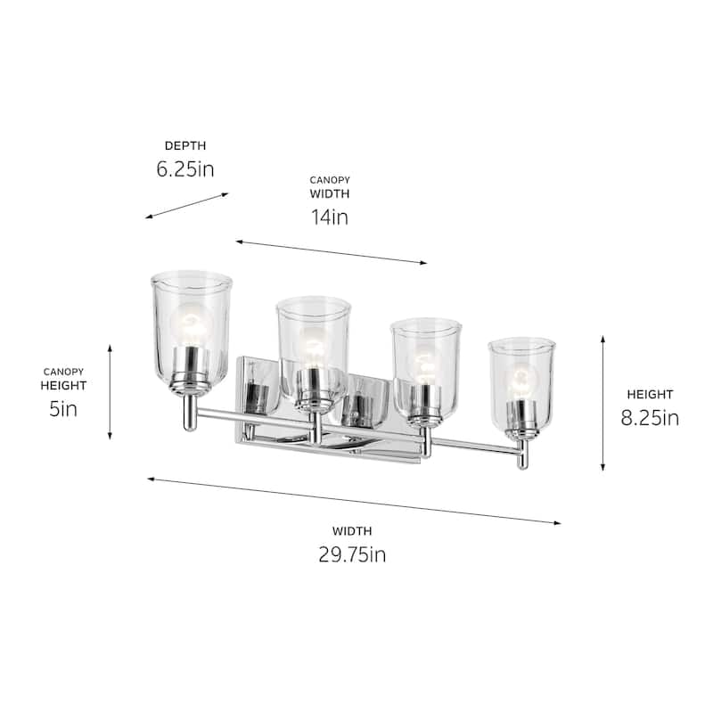 Kichler Lighting Shailene Bathroom Vanity Light with Clear Glass