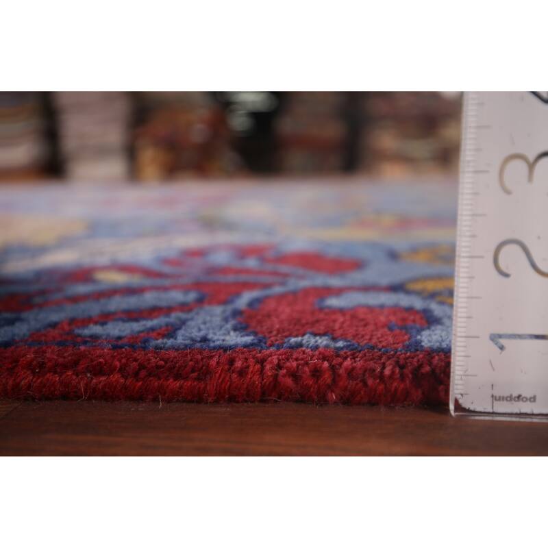 Animals Design Blue Ziegler Oriental Area Rug Handmade Wool Carpet - 8'0"x 15'8"