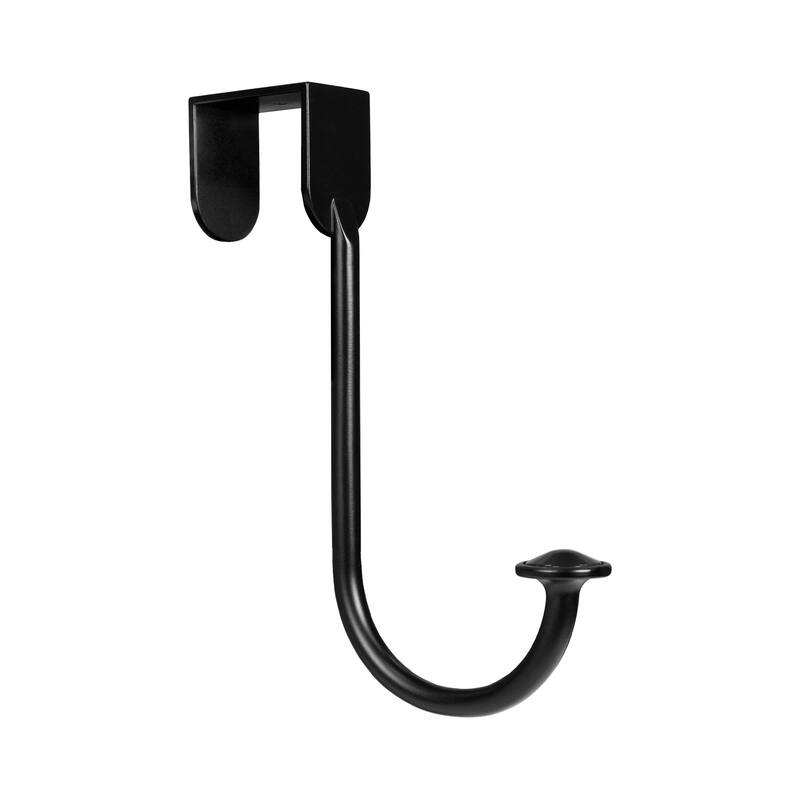 Lumi Home Furnishings Over the door Single Hook - Matte Black - 2-Pack