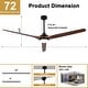 preview thumbnail 9 of 12, Cusp Barn 72" Outdoor/Indoor Large Black Ceiling Fan with Lights and Remote, Farmhouse Reversible DC Motor Wood Ceiling Fan