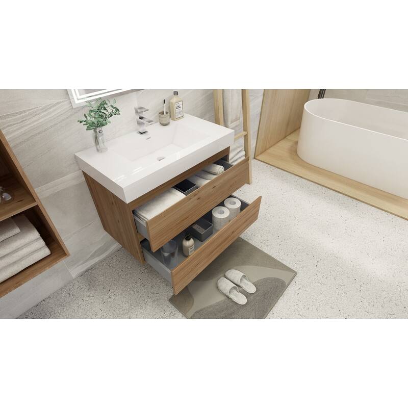 Baillie 42'' Wall-Mounted Vanity with Reinforced Acrylic Sink