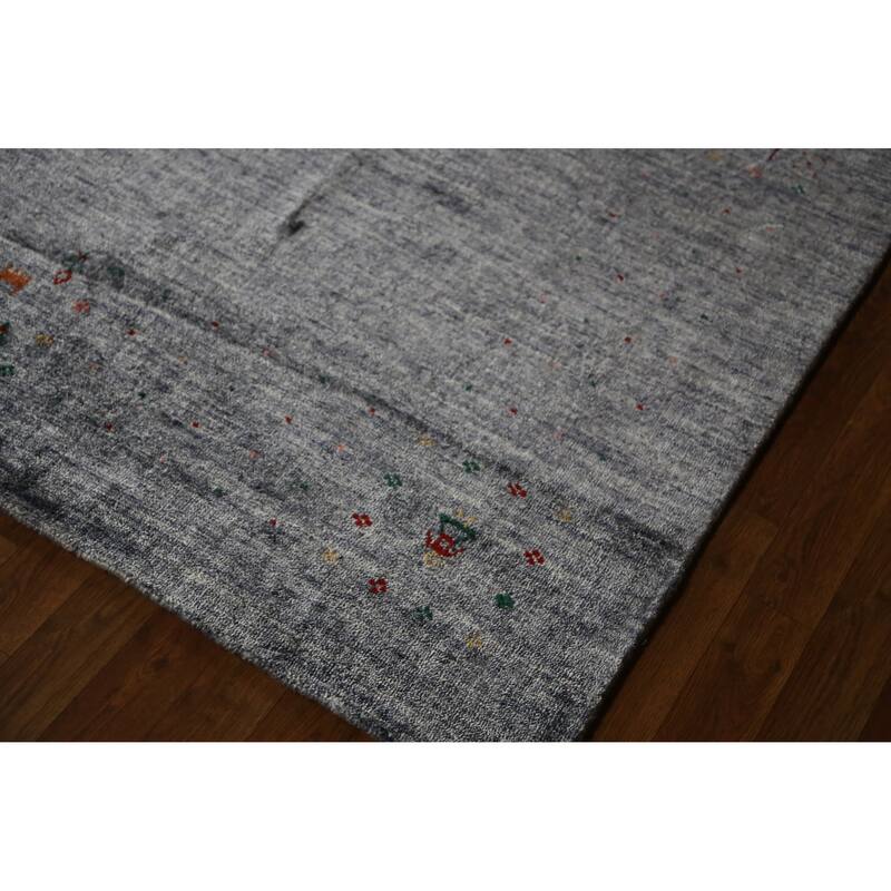 Hand Knotted Oriental 100% Wool Carpet Tribal Tribal Greys & Charcoal Gabbeh Area Rug - 12' 1'' X 9' 4''