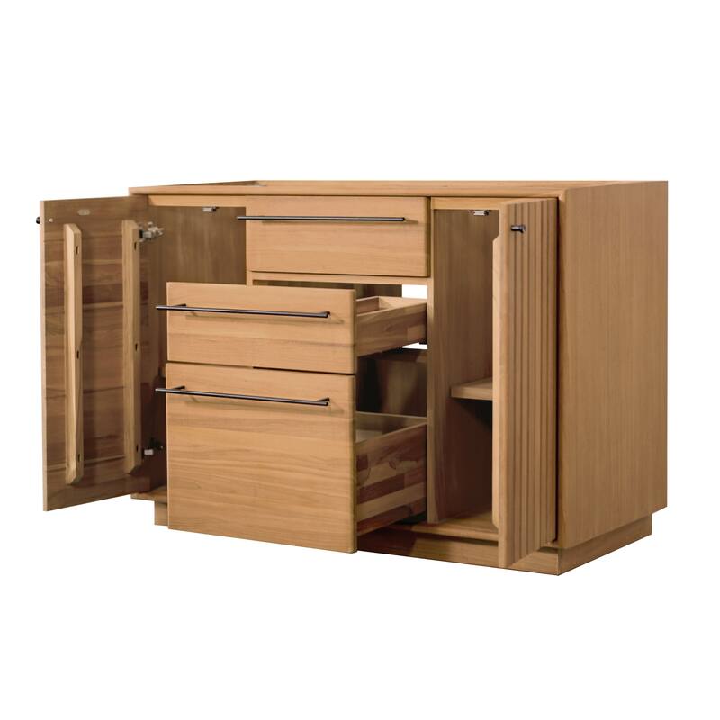 Avanity Parker Bathroom Vanity in Natural Teak with White Engineered Stone Top