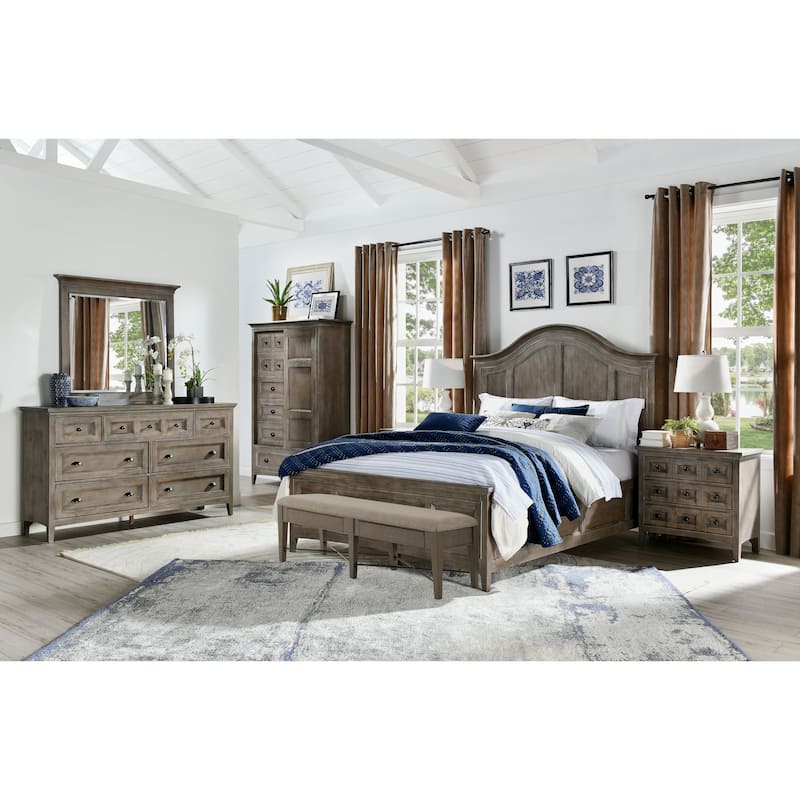 Magnussen Home Paxton Place Dovetail Grey Drawer Dresser With Landscape Mirror