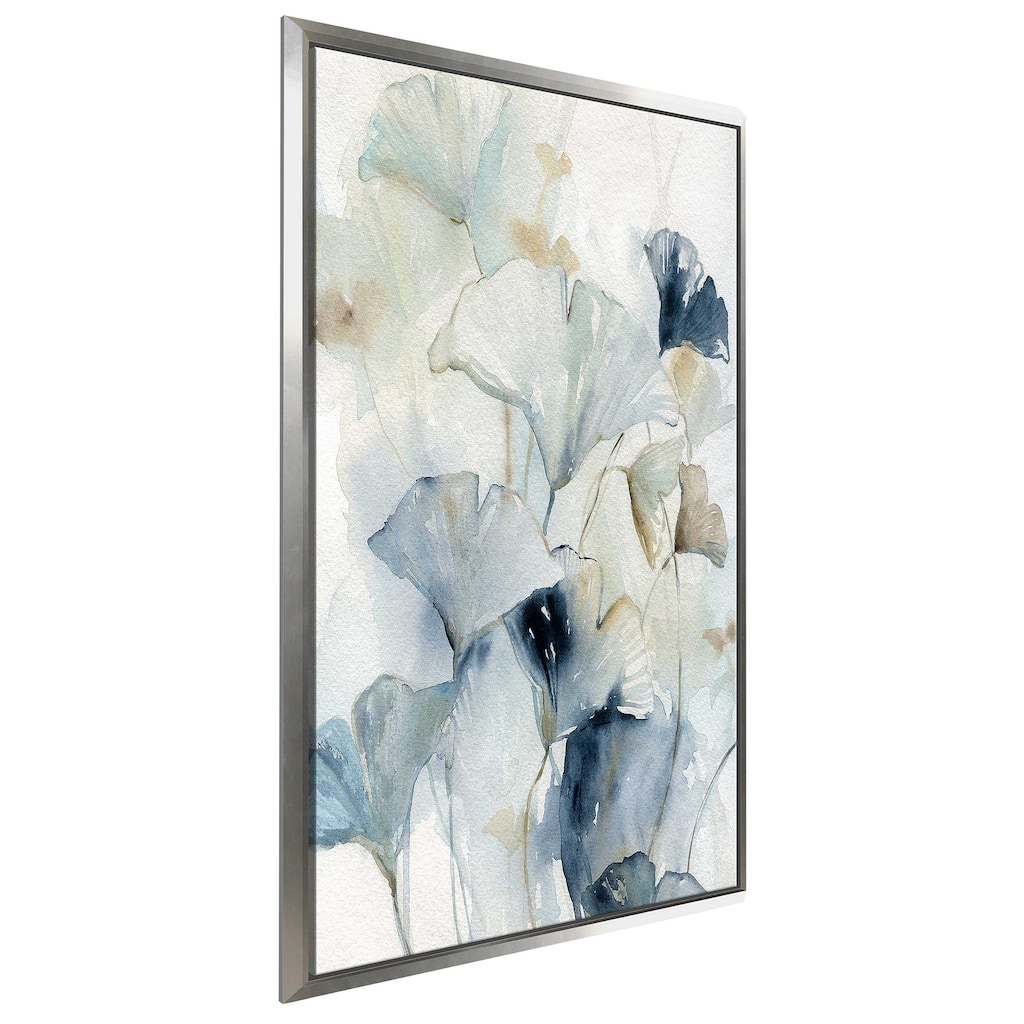 "Indigo Ginkgo I" by Carol Robinson Print on Floating Canvas