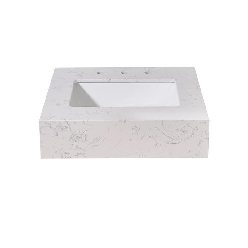 Altair Merano Bathroom Vanity Countertop in Aosta White Apron Finish Without Vanity