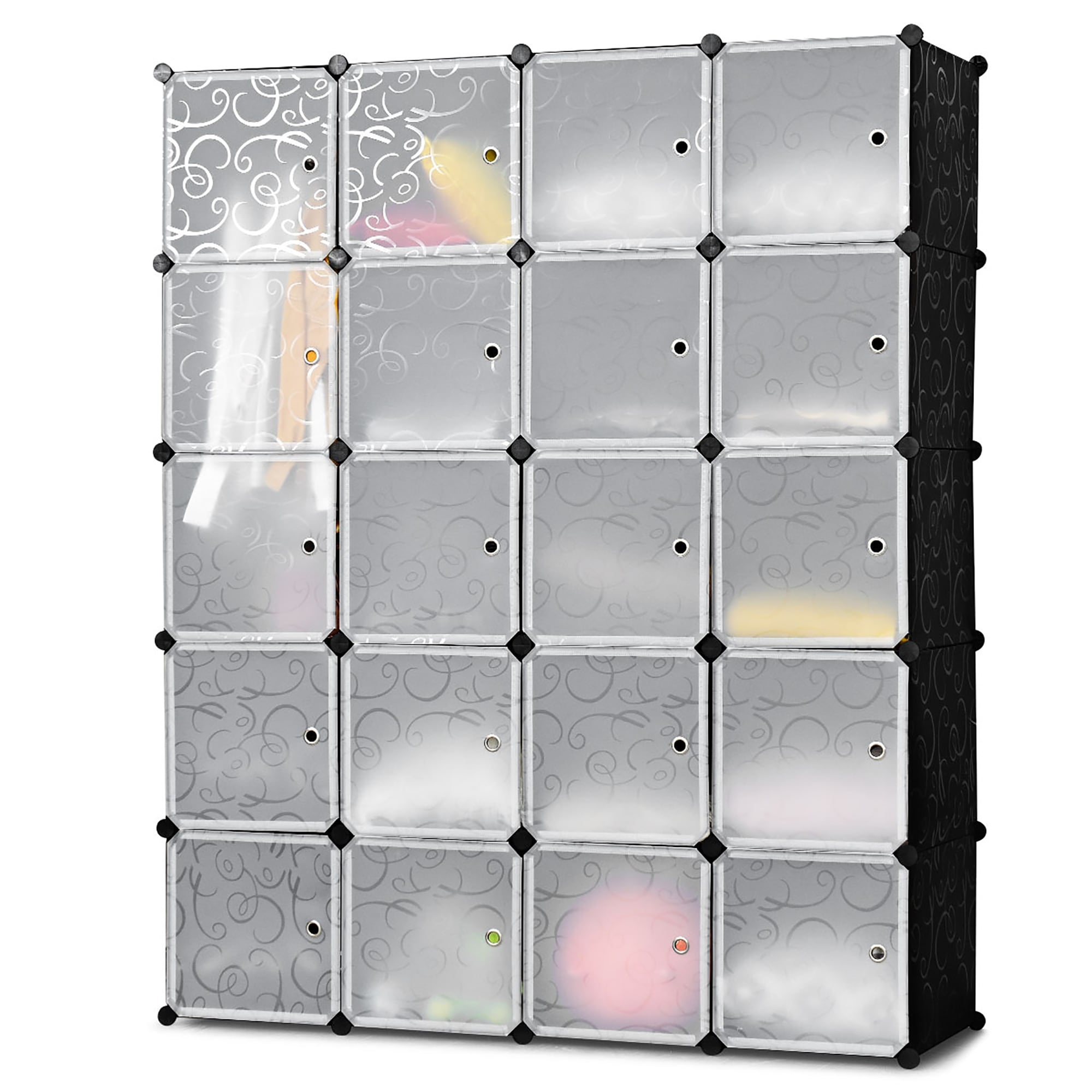 Details about   DIY 20-Cube Portable Storage Organizer Closet Shelves Cabinet Bookcase W/ Doors 