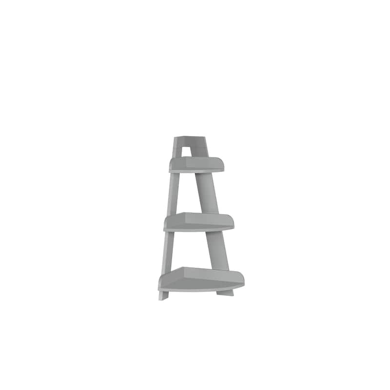 RiverRidge Amery 3-Tier Corner Shelf Display Stand for Bathrooms, Offices, and Laundry Rooms