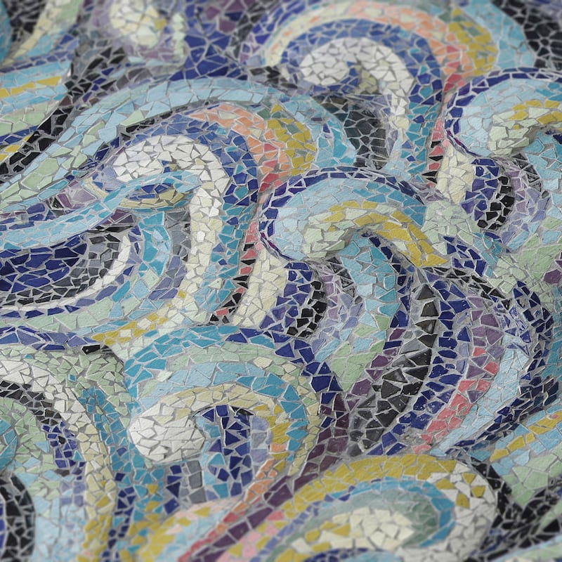 Indoor/ Outdoor Surfside Mosaic Waves Washable Rug New