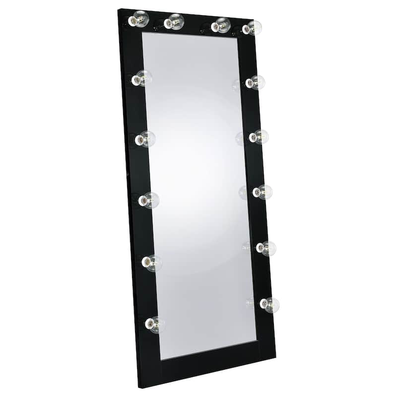 Zayan 32 x 71 Inch Floor Mirror LED Lighting - Black