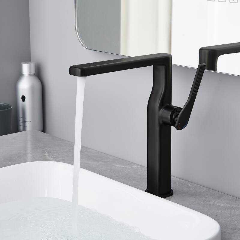 10-1/4"H Solid Brass Single-handle Bathroom Sink Faucet Optional Drain Assembly