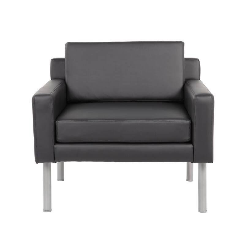 Boss Black Antimicrobial Vinyl Lounge Chair