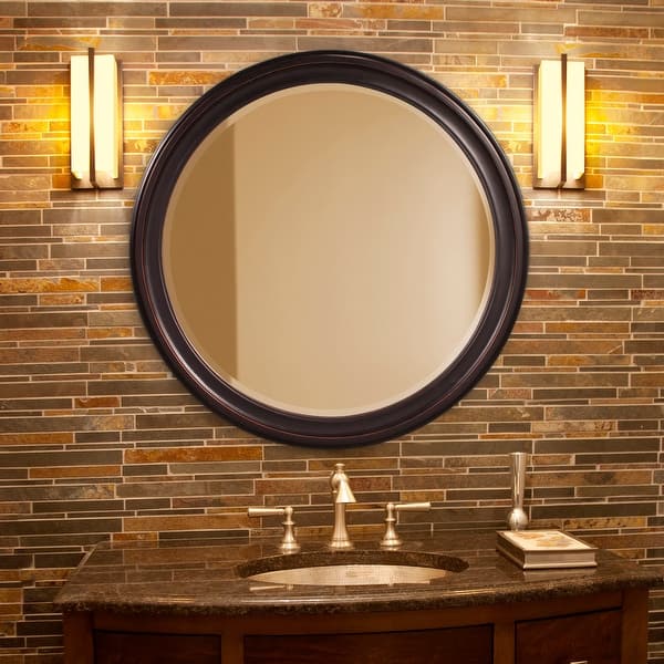 slide 2 of 7, Allan Andrews Round Bronze Wood Framed Wall & Accent Mirror - 36"D
